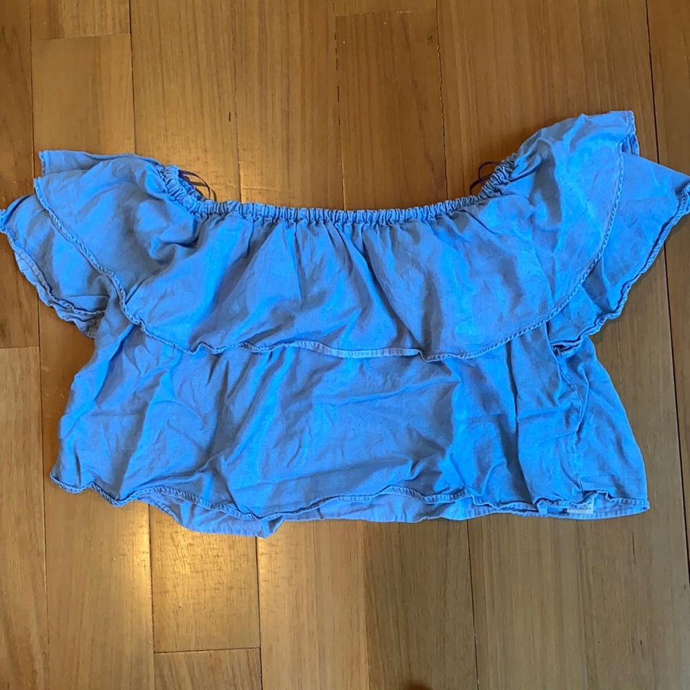 Denim off the shoulder top